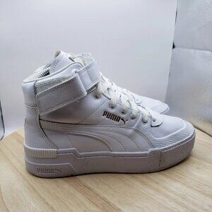 Puma Cali Sport highs White/Gold shoes 373871- 01 Women's 6.5 Sneakers